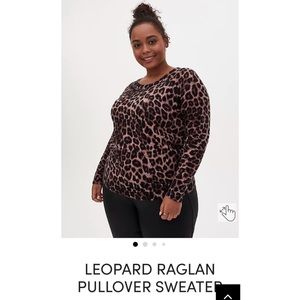 Torrid Leopard Raglan Pullover Sweater